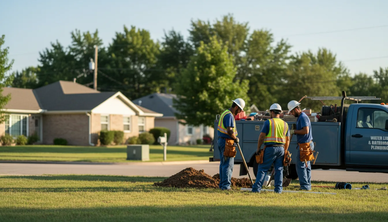 Residential water line and bathroom plumbing service in Linden, MI